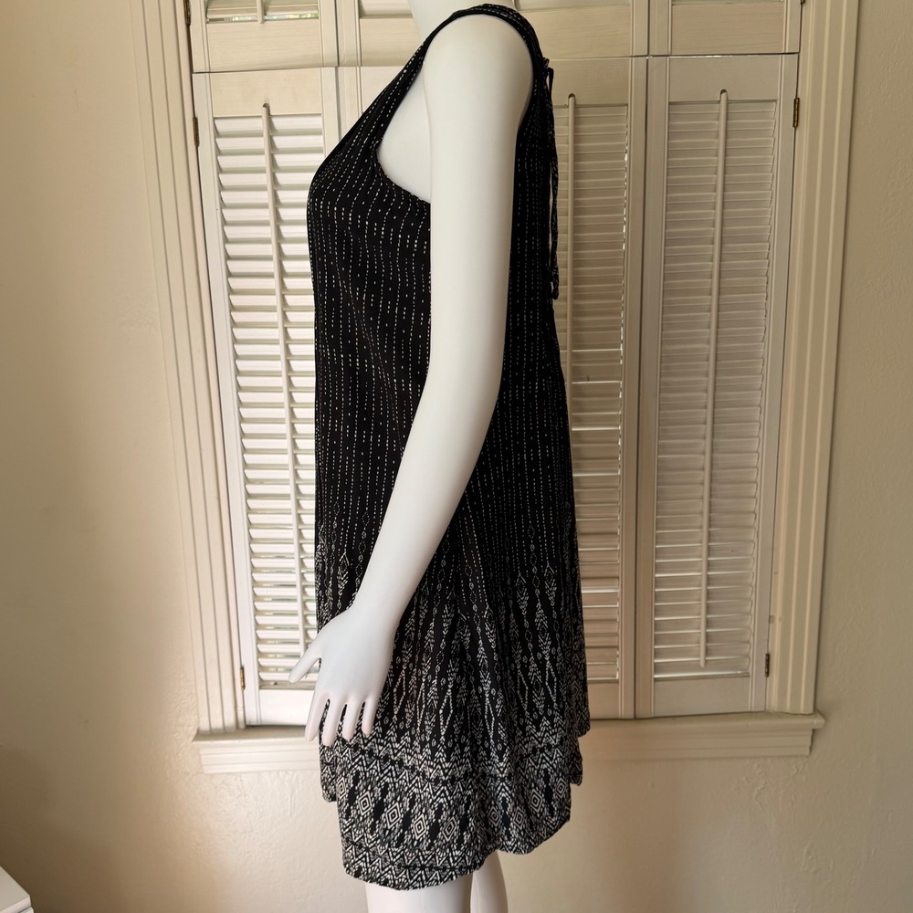Sonoma Goods For Life Black White Geometric Print Sleeveless Shift Dress Small - Picture 2 of 4